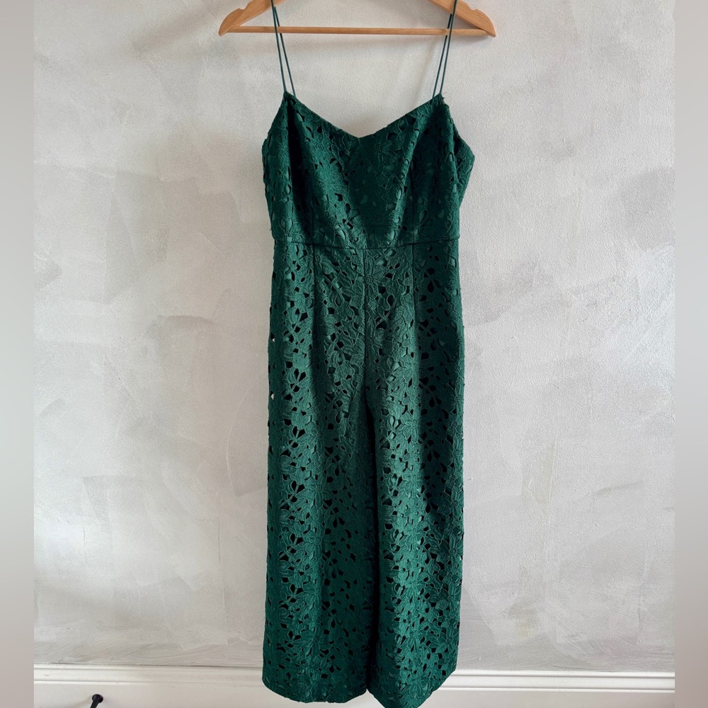 Club Monaco - Green Lace Jumpsuit - Size 4 - Picture 3 of 8